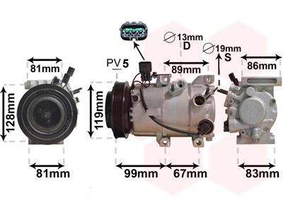 Компрессор, кондиционер   8200K414   VAN WEZEL