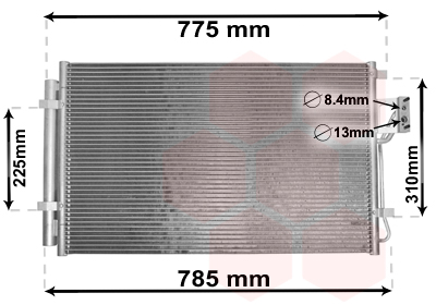 Конденсатор, система кондиціонування повітря   82005311   VAN WEZEL