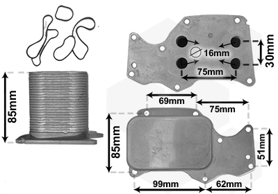 Охолоджувач оливи, моторна олива   06013705   VAN WEZEL