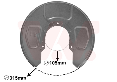 Отражатель, диск тормозного механизма   5878374   VAN WEZEL