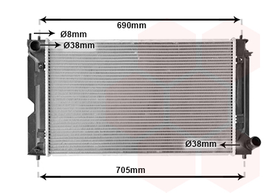 Радиатор, охлаждение двигателя, VAN WEZEL 53002386 Радиатор, охлаждение двигателя, VAN WEZEL 53002386