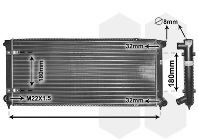 Радіатор, система охолодження двигуна   58002041   VAN WEZEL