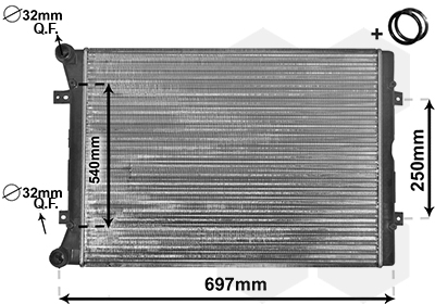 Радіатор, система охолодження двигуна   58002283   VAN WEZEL