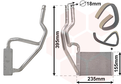 Теплообменник, отопление салона   18006329   VAN WEZEL