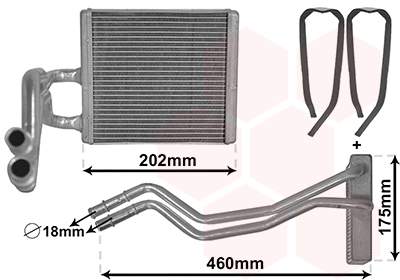 Теплообменник, отопление салона   18006455   VAN WEZEL