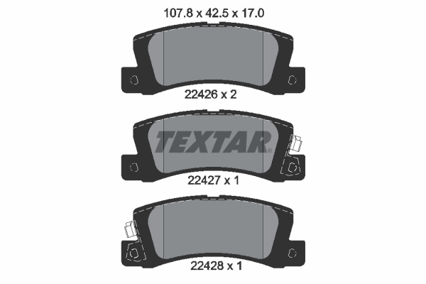 Комплект гальмівних накладок, дискове гальмо   2242601   TEXTAR