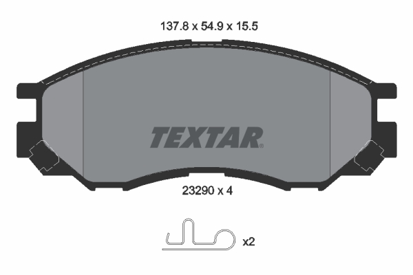 Комплект гальмівних накладок, дискове гальмо   2329002   TEXTAR