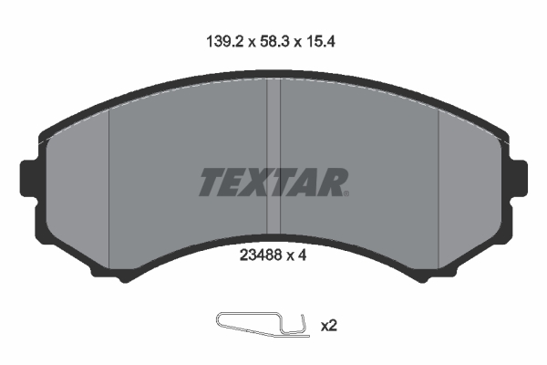 Комплект гальмівних накладок, дискове гальмо   2348801   TEXTAR