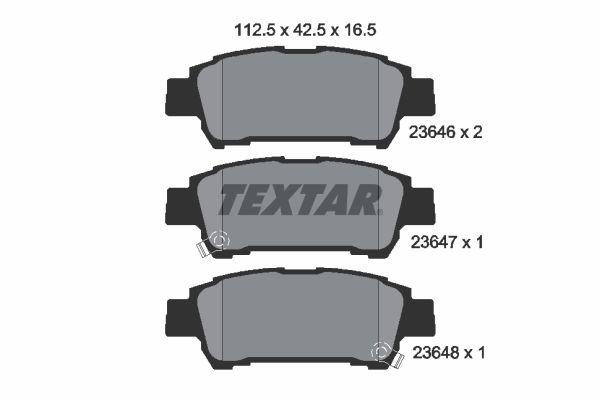 Комплект гальмівних накладок, дискове гальмо   2364601   TEXTAR