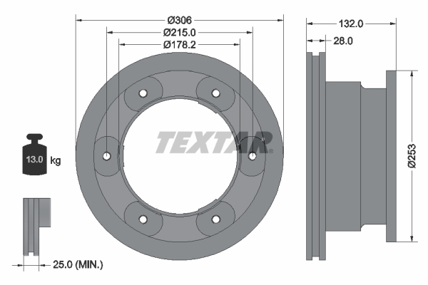 Тормозной диск   93177703   TEXTAR