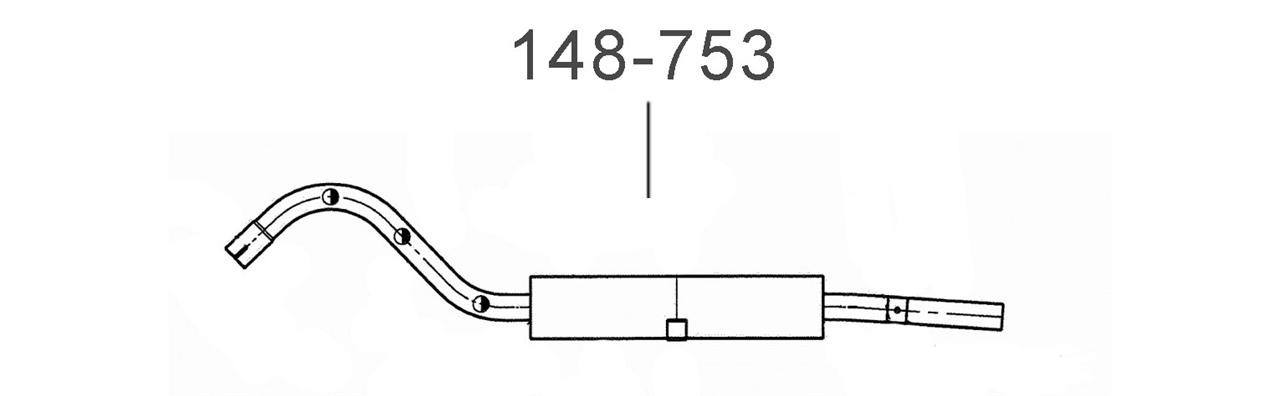 Глушитель выхлопных газов конечный   148-753   BOSAL