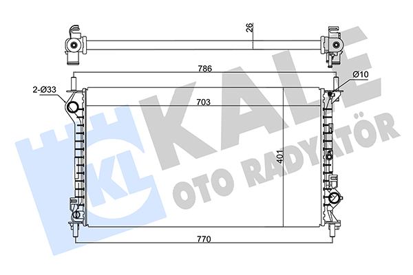 Радиатор, охлаждение двигателя   124200   KALE OTO RADYATÖR