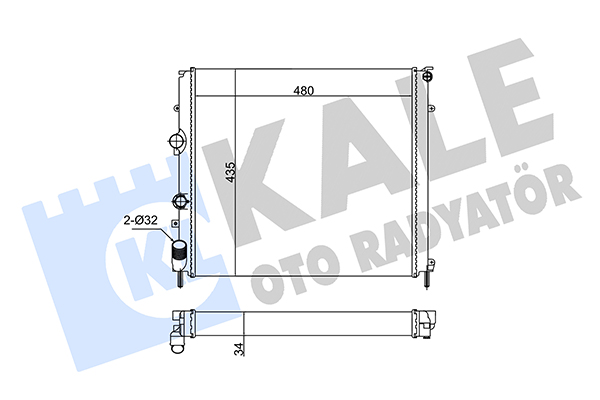 Радіатор, система охолодження двигуна   196900   KALE OTO RADYATÖR