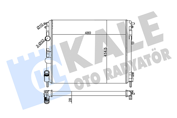 Радиатор, охлаждение двигателя   205600   KALE OTO RADYATÖR