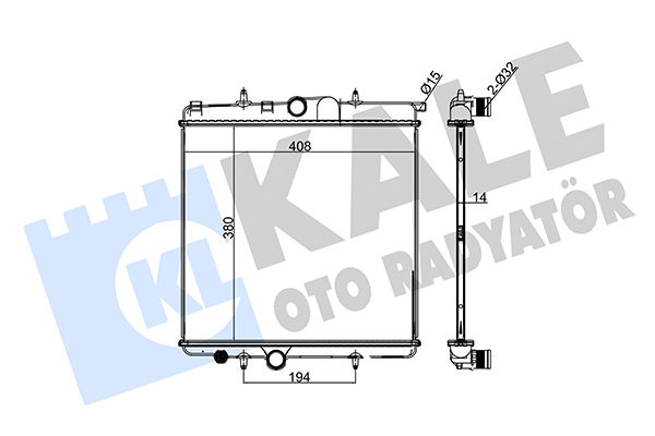 Радіатор, система охолодження двигуна   216799   KALE OTO RADYATÖR