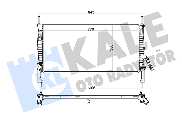 Радіатор, система охолодження двигуна   235500   KALE OTO RADYATÖR