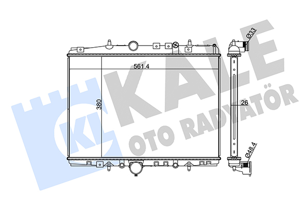 Радіатор, система охолодження двигуна   258100   KALE OTO RADYATÖR