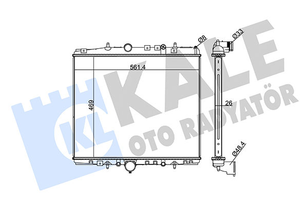 Радиатор, охлаждение двигателя   285400   KALE OTO RADYATÖR