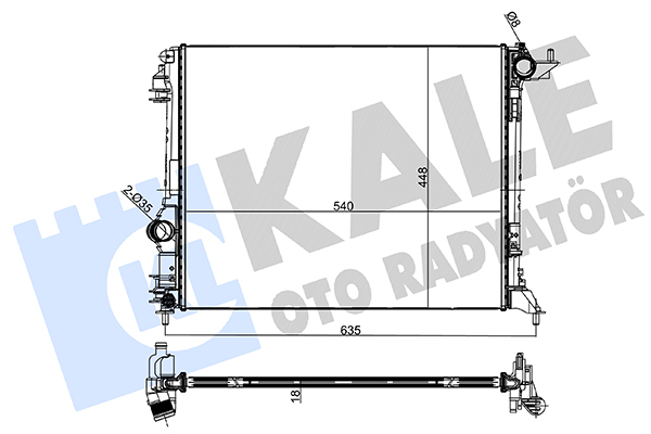 Радіатор, система охолодження двигуна   333800   KALE OTO RADYATÖR
