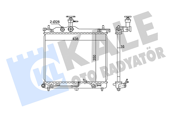 Радіатор, система охолодження двигуна   341970   KALE OTO RADYATÖR