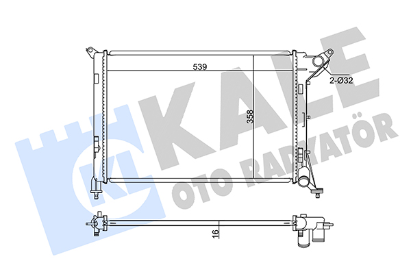 Радіатор, система охолодження двигуна   342035   KALE OTO RADYATÖR