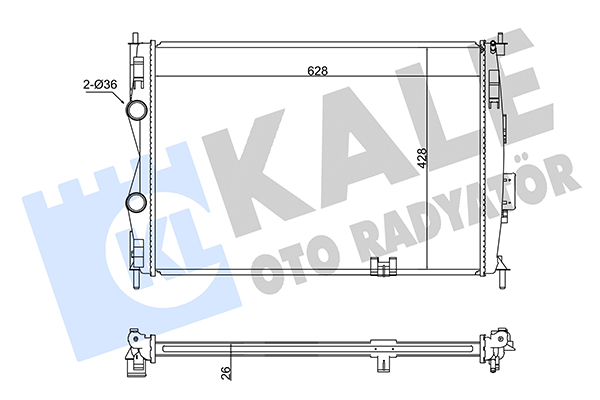 Радиатор, охлаждение двигателя   342060   KALE OTO RADYATÖR