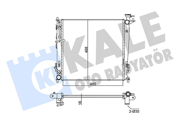 Радіатор, система охолодження двигуна, KALE OTO RADYATÖR 346155 Радіатор, система охолодження двигуна, KALE OTO RADYATÖR 346155