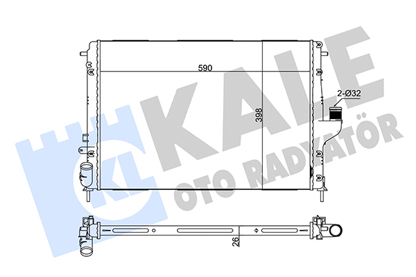 Радиатор, охлаждение двигателя   346210   KALE OTO RADYATÖR