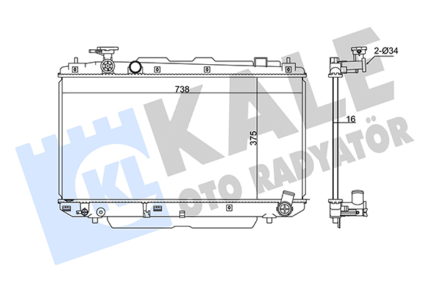 Радиатор, охлаждение двигателя   346215   KALE OTO RADYATÖR