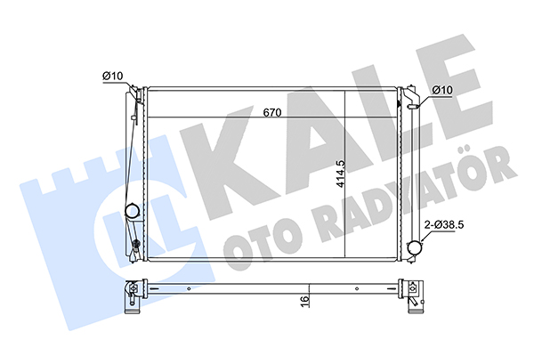 Радіатор, система охолодження двигуна   346220   KALE OTO RADYATÖR