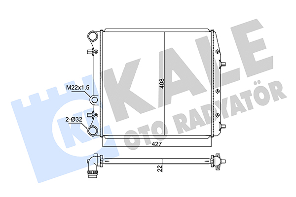 Радиатор, охлаждение двигателя   347525   KALE OTO RADYATÖR