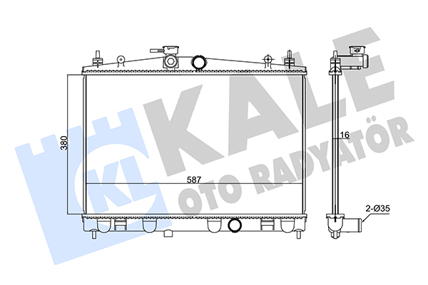 Радиатор, охлаждение двигателя   348005   KALE OTO RADYATÖR