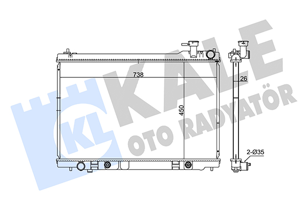 Радіатор, система охолодження двигуна   348035   KALE OTO RADYATÖR
