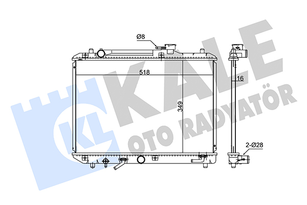 Радіатор, система охолодження двигуна   348115   KALE OTO RADYATÖR