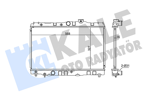 Радіатор, система охолодження двигуна   348140   KALE OTO RADYATÖR