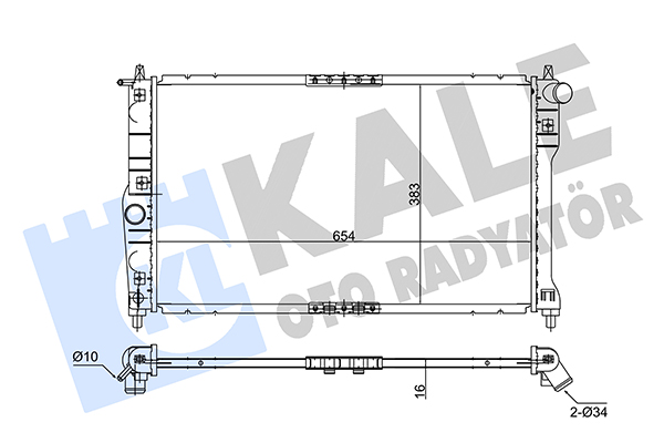 Радиатор, охлаждение двигателя   348205   KALE OTO RADYATÖR