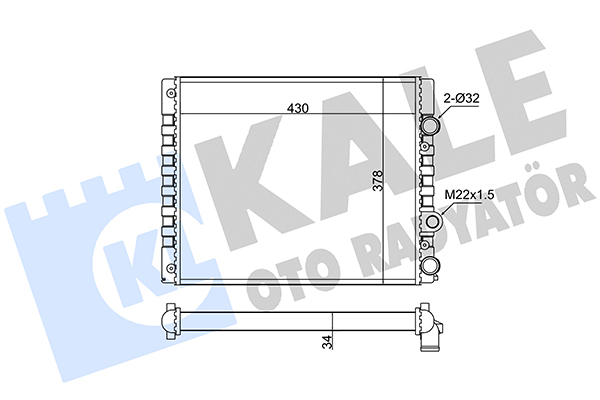 Радиатор, охлаждение двигателя   348270   KALE OTO RADYATÖR