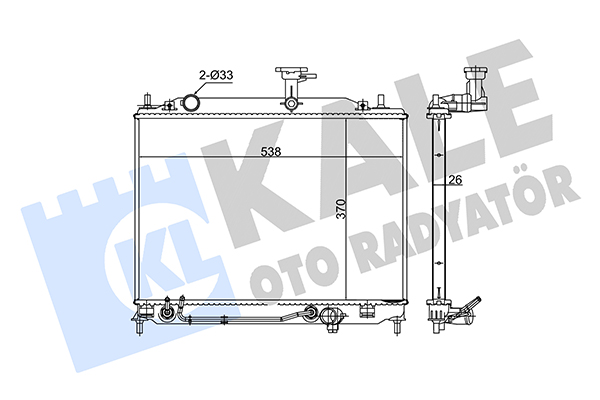 Радиатор, охлаждение двигателя   348325   KALE OTO RADYATÖR