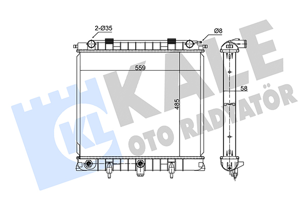 Радиатор, охлаждение двигателя   350500   KALE OTO RADYATÖR
