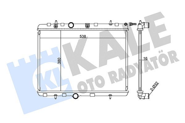 Радиатор, охлаждение двигателя   350745   KALE OTO RADYATÖR