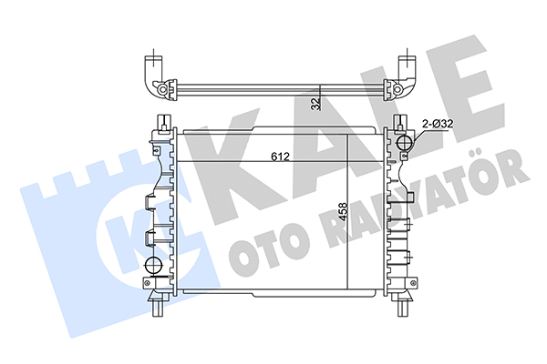 Радиатор, охлаждение двигателя   350800   KALE OTO RADYATÖR