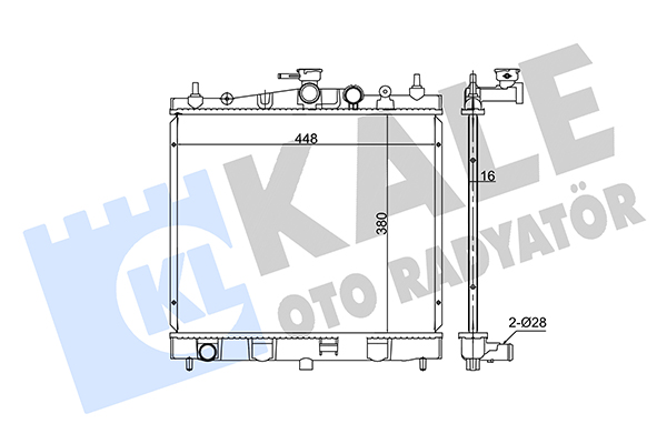 Радиатор, охлаждение двигателя   350995   KALE OTO RADYATÖR