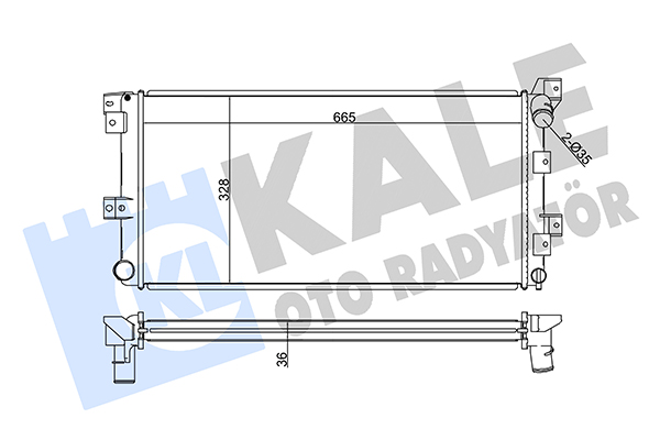 Радиатор, охлаждение двигателя   351935   KALE OTO RADYATÖR