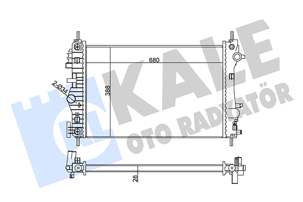 Радиатор, охлаждение двигателя   352300   KALE OTO RADYATÖR