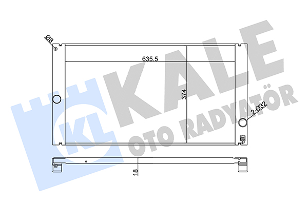 Радіатор, система охолодження двигуна   352800   KALE OTO RADYATÖR