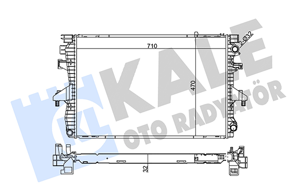 Радиатор, охлаждение двигателя   354000   KALE OTO RADYATÖR