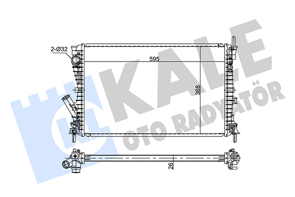 Радіатор, система охолодження двигуна   354260   KALE OTO RADYATÖR