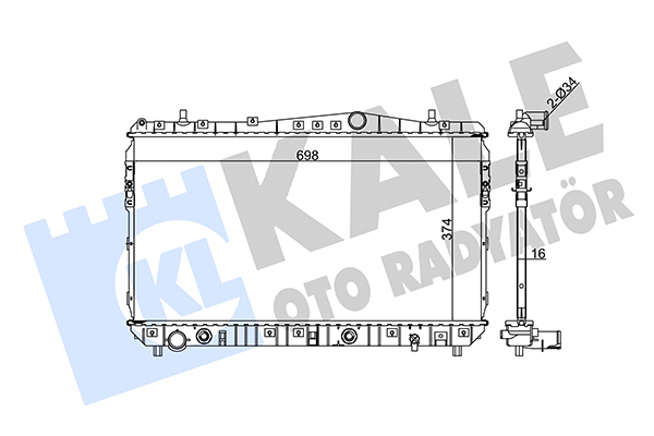 Радіатор, система охолодження двигуна   355400   KALE OTO RADYATÖR