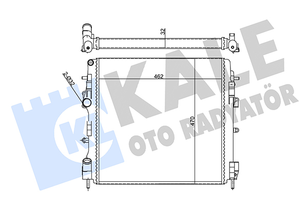 Радиатор, охлаждение двигателя   355595   KALE OTO RADYATÖR