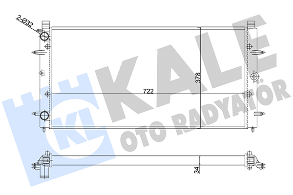 Радиатор, охлаждение двигателя   356880   KALE OTO RADYATÖR